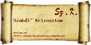Szabó Krizosztom névjegykártya